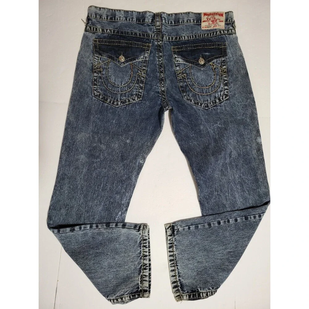 True Religion Geno Ricky Super T Straight Jeans Size 42x30 Blue